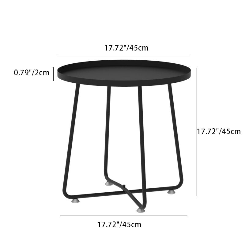 Modern Minimalist Round Full Steel Side Table 1 - Tray For Living Room