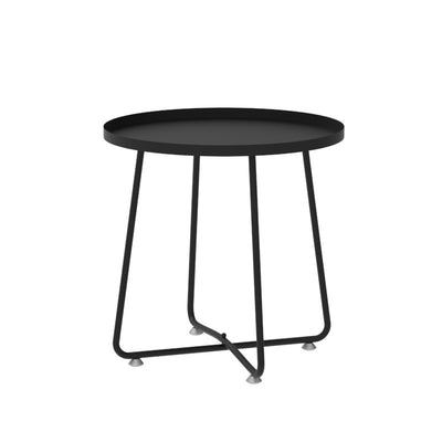 Table d'appoint ronde minimaliste moderne en acier plein 1 - Plateau pour salon 