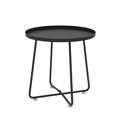 Table d'appoint ronde minimaliste moderne en acier plein 1 - Plateau pour salon 