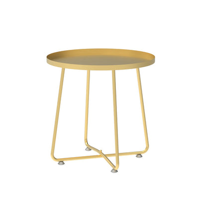 Table d'appoint ronde minimaliste moderne en acier plein 1 - Plateau pour salon 