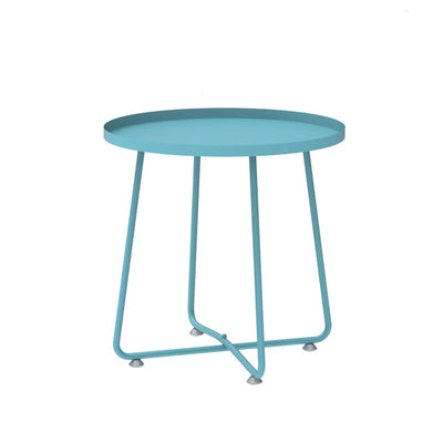 Table d'appoint ronde minimaliste moderne en acier plein 1 - Plateau pour salon 