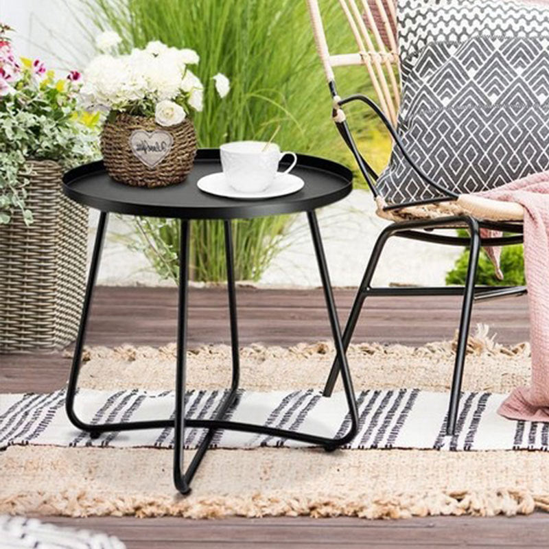 Modern Minimalist Round Full Steel Side Table 1 - Tray For Living Room