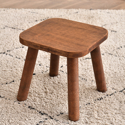 Modern Minimalist Square Wooden Low Stool For Living Room