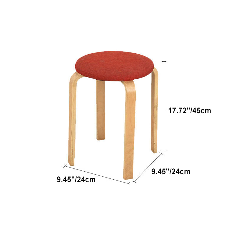 Moderner einfacher runder gepolsterter Stoff-Holz-Esszimmerstuhl für das Esszimmer 