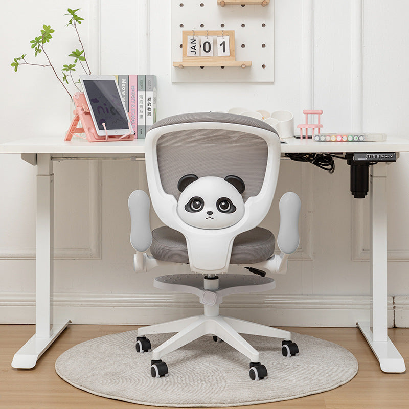 Contemporary Creative Kids Square Panda PP Hardware Desk Chair Backrest Armrest For Home Office