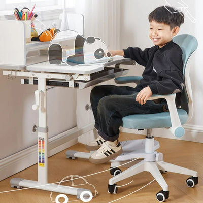 Contemporary Creative Kids Square Panda PP Hardware Desk Chair Backrest Armrest For Home Office