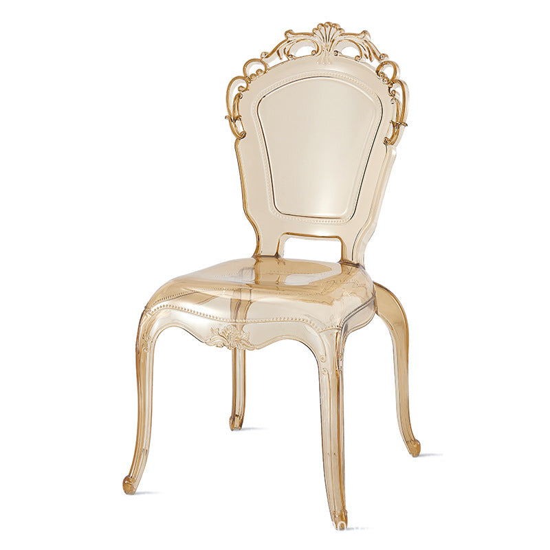 Modern Minimalist Wedding Square Carved Acrylic Plastic Dining Chair Backrest For Dining Room