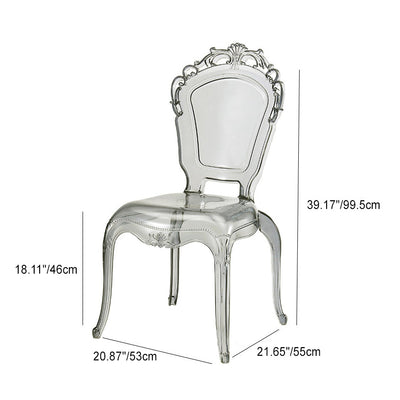 Modern Minimalist Wedding Square Carved Acrylic Plastic Dining Chair Backrest For Dining Room