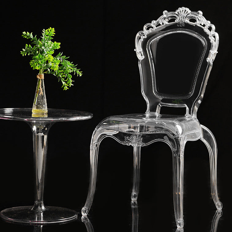 Modern Minimalist Wedding Square Carved Acrylic Plastic Dining Chair Backrest For Dining Room