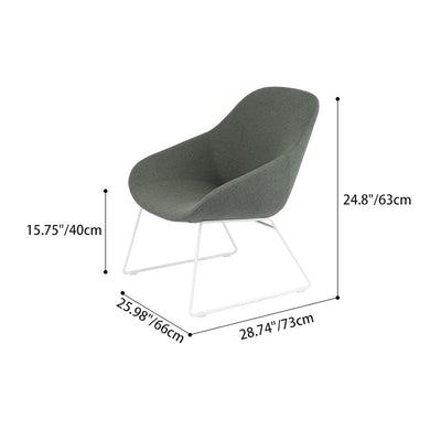 Contemporary Nordic Rectangular Wood Iron Fabric Chair Backrest Armrest For Living Room