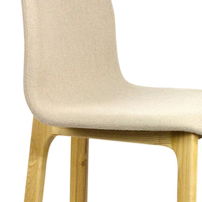 Contemporary Scandinavian Rectangular Wood Fabric Bar Stool Footrest For Dining Room