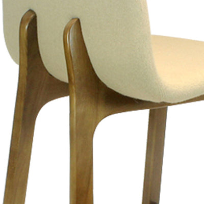 Contemporary Scandinavian Rectangular Wood Fabric Bar Stool Footrest For Dining Room