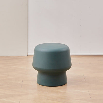 Contemporary Nordic Round Plastic Footstool Backless Armless For Living Room