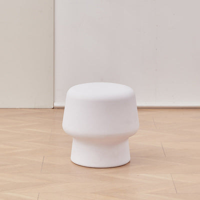 Contemporary Nordic Round Plastic Footstool Backless Armless For Living Room