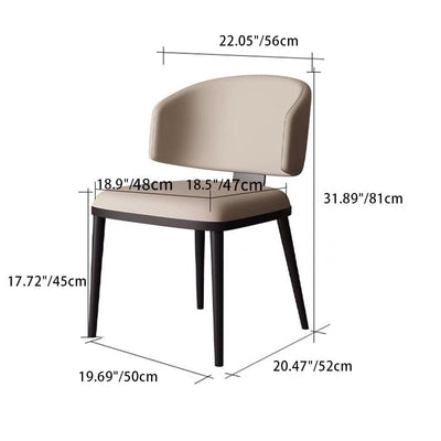 Contemporary Nordic Square Leather Steel Chair Backrest Armless For Living Room