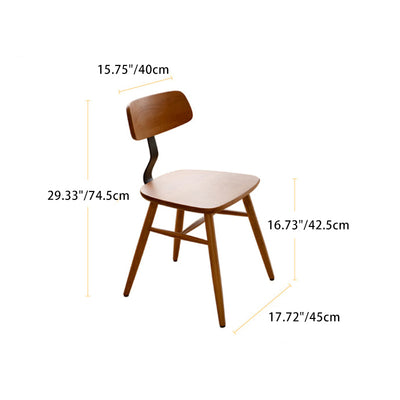 Contemporary Scandinavian Square Iron Wood Chair Backrest Armless For Living Room