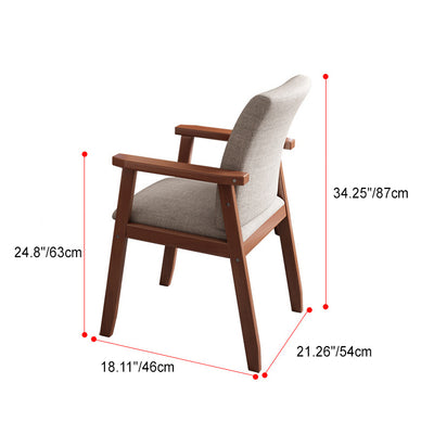 Contemporary Scandinavian Square Wood Fabric Chair Backrest Armrest For Living Room