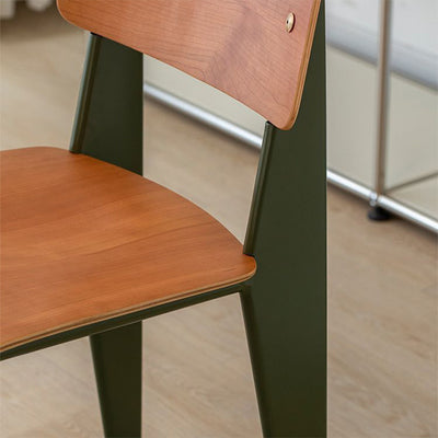 Contemporary Scandinavian Square Wood Chair Backrest Armless For Living Room