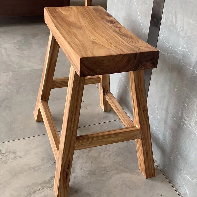 Modern Minimalist Rectangular Wood Low Stool For Living Room