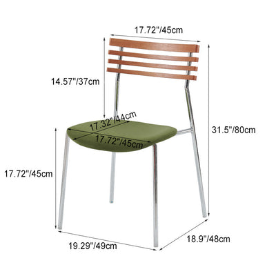 Modern Minimalist Ladderback Flannel Iron Wood Upholstered Dining Chair Backrest For Dining Room