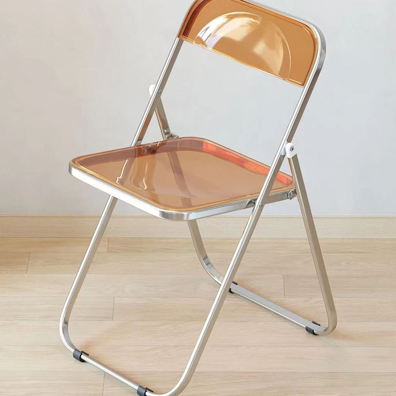 Modern Minimalist Square Acrylic Iron Foldable Chair Backrest For Living Room