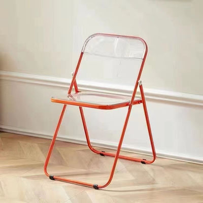 Modern Minimalist Square Acrylic Iron Foldable Chair Backrest For Living Room