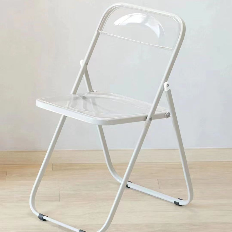 Modern Minimalist Square Acrylic Iron Foldable Chair Backrest For Living Room