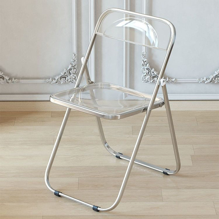 Modern Minimalist Square Acrylic Iron Foldable Chair Backrest For Living Room