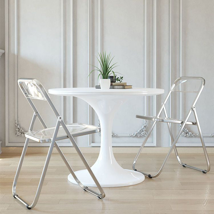 Modern Minimalist Square Acrylic Iron Foldable Chair Backrest For Living Room