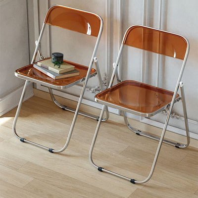 Modern Minimalist Square Acrylic Iron Foldable Chair Backrest For Living Room