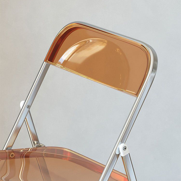 Modern Minimalist Square Acrylic Iron Foldable Chair Backrest For Living Room