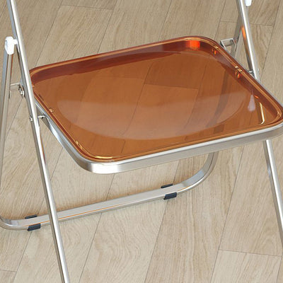 Modern Minimalist Square Acrylic Iron Foldable Chair Backrest For Living Room