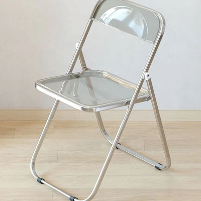 Modern Minimalist Square Acrylic Iron Foldable Chair Backrest For Living Room