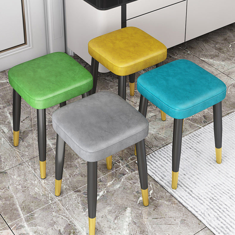 Modern Simplicity Square Upholstered Sponge Latex Carbon Steel Dining Chair For Dining Room