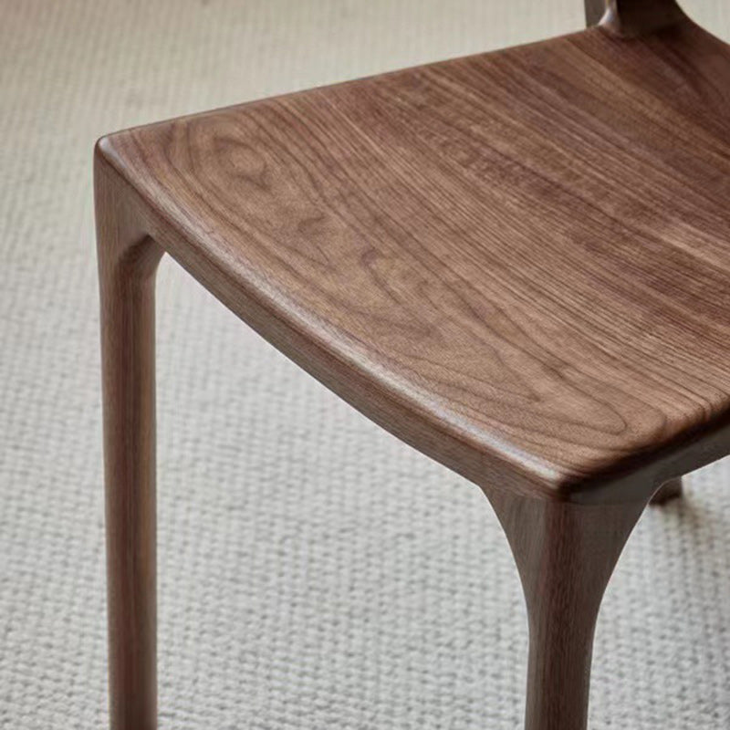 Modern Minimalist Square Walnut Wood Dining Chair Backrest For Dining Room