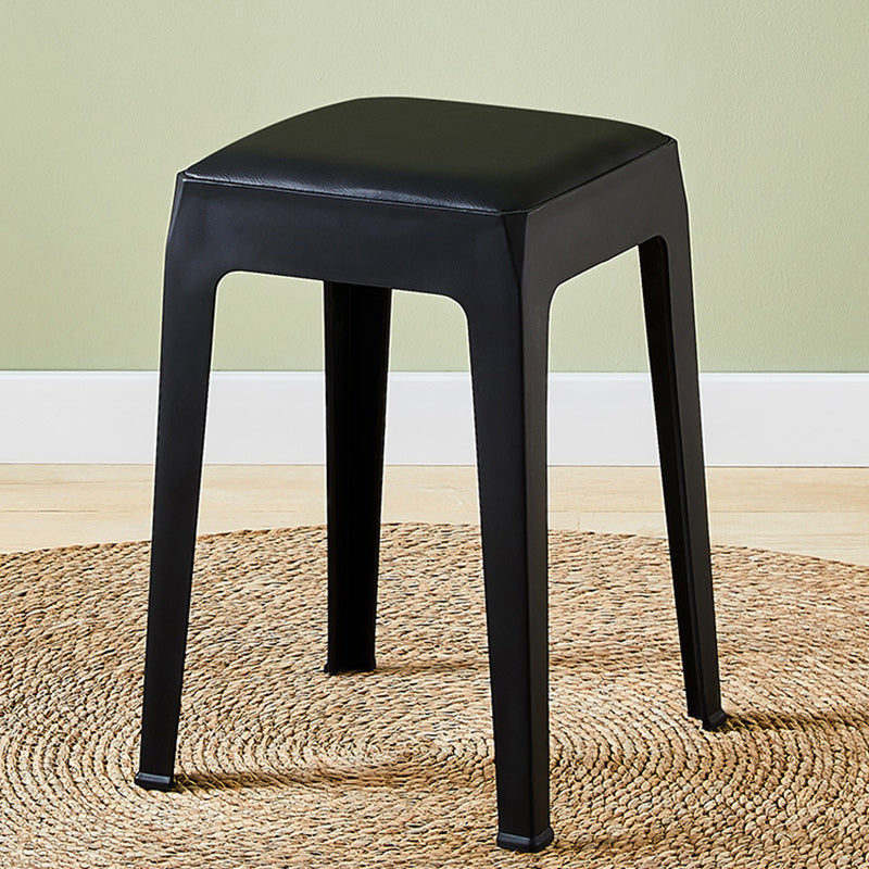 Modern Minimalist Square Upholstered PU Leather PP Plastic Bar Stool For Dining Room