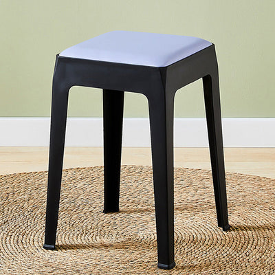 Modern Minimalist Square Upholstered PU Leather PP Plastic Bar Stool For Dining Room