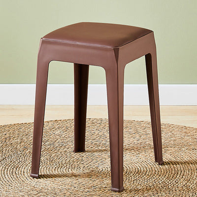 Modern Minimalist Square Upholstered PU Leather PP Plastic Bar Stool For Dining Room