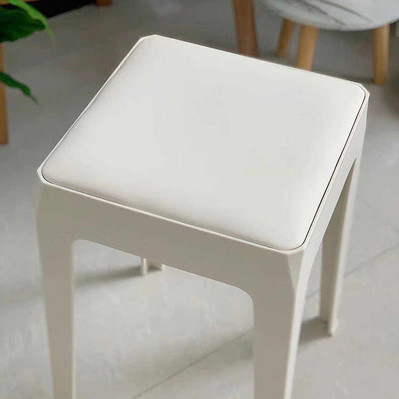 Modern Minimalist Square Upholstered PU Leather PP Plastic Bar Stool For Dining Room