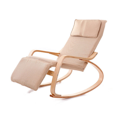 Modern Simplicity Adjustable Linen Wood Square Rocking Recliner Backrest For Bedroom