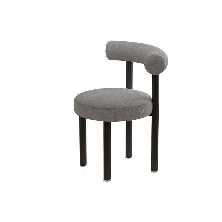 Contemporary Nordic Round Lambswool Iron Vanity Stool Backrest For Bedroom