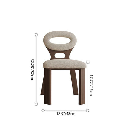 Contemporary Scandinavian Wood Wool Oval Rectangular Dining Chair Back Armless For Dining Room