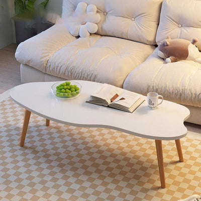 Modern Minimalist Mango Shaped Cloud Shaped Solid Wood Coffee Table 4-Foot For Living Room