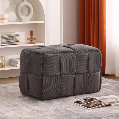 Contemporary Creative Velvet Solid Wood Rectangular Chair Backless Armless For Living Room