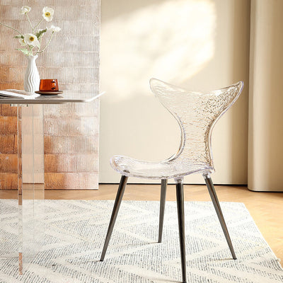 Contemporary Creative Acrylic Metal Square Triangle Mermaid Vanity Chair Backrest For Bedroom