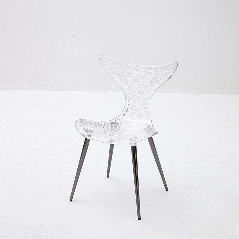 Contemporary Creative Acrylic Metal Square Triangle Mermaid Vanity Chair Backrest For Bedroom