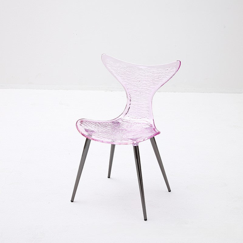 Contemporary Creative Acrylic Metal Square Triangle Mermaid Vanity Chair Backrest For Bedroom