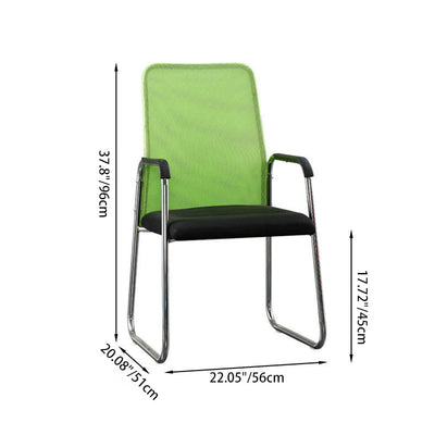 Modern Minimalist Fabric Steel Square Rectangular Desk Chair Backrest Armrest For Home Office