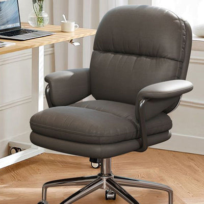 Modern Minimalist Leather Nylon Steel Square Bread Desk Chair Backrest Armrest For Home Office