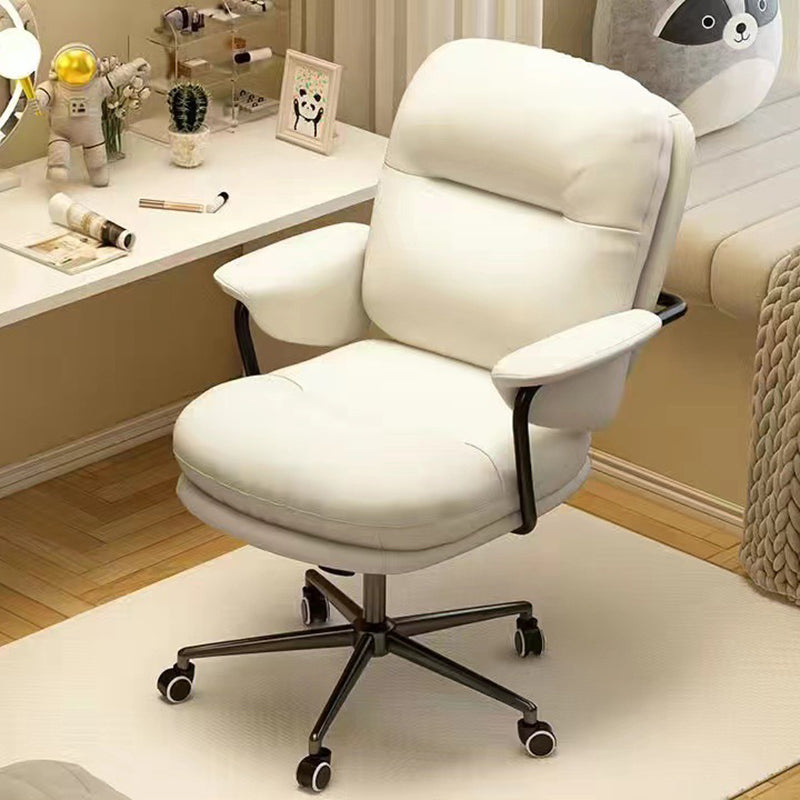 Modern Minimalist Leather Nylon Steel Square Bread Desk Chair Backrest Armrest For Home Office